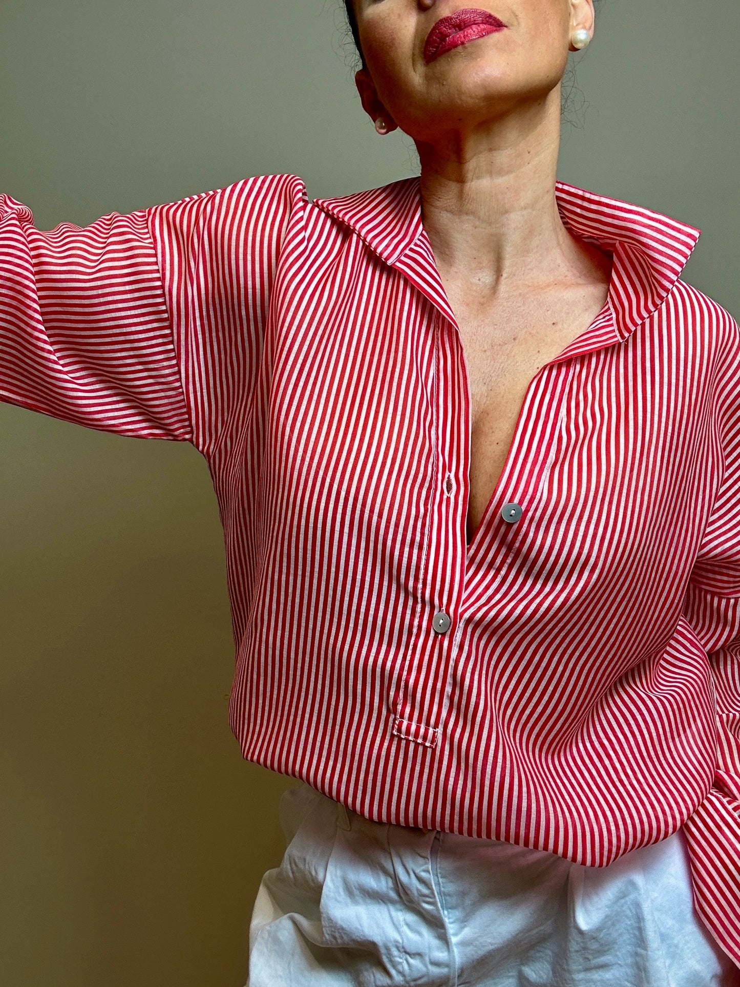 Camicia in tencel rosso