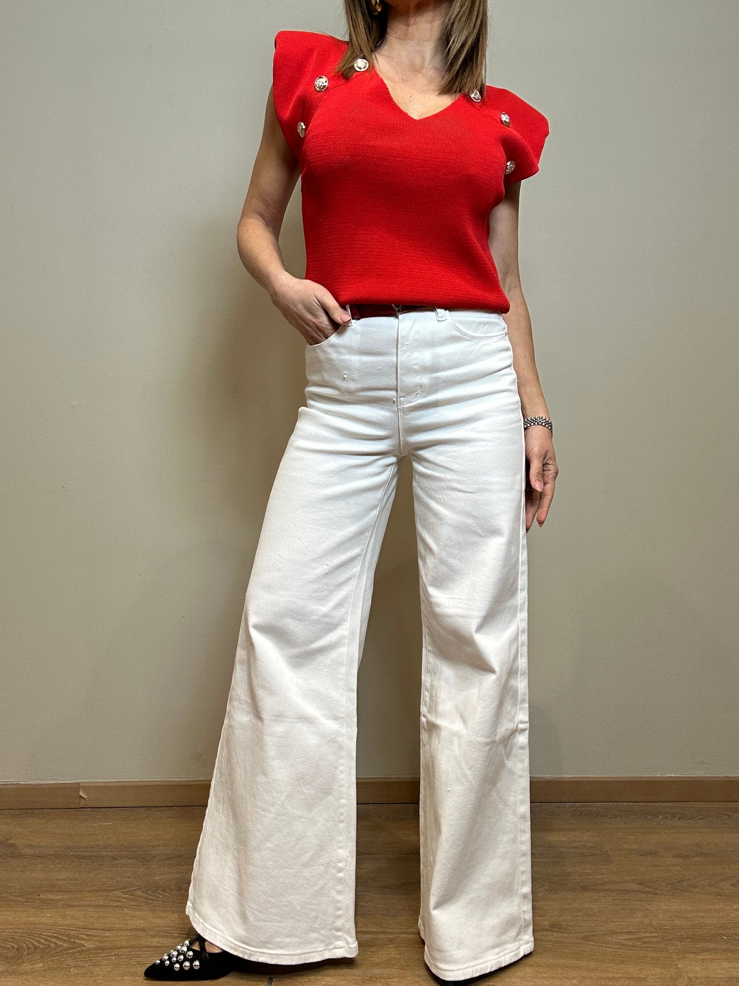 Jeans flaire bianco