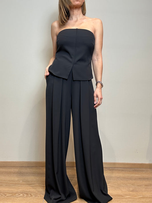 Pantalone largo fluido nero