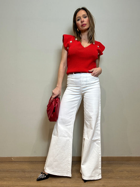 Jeans flaire bianco