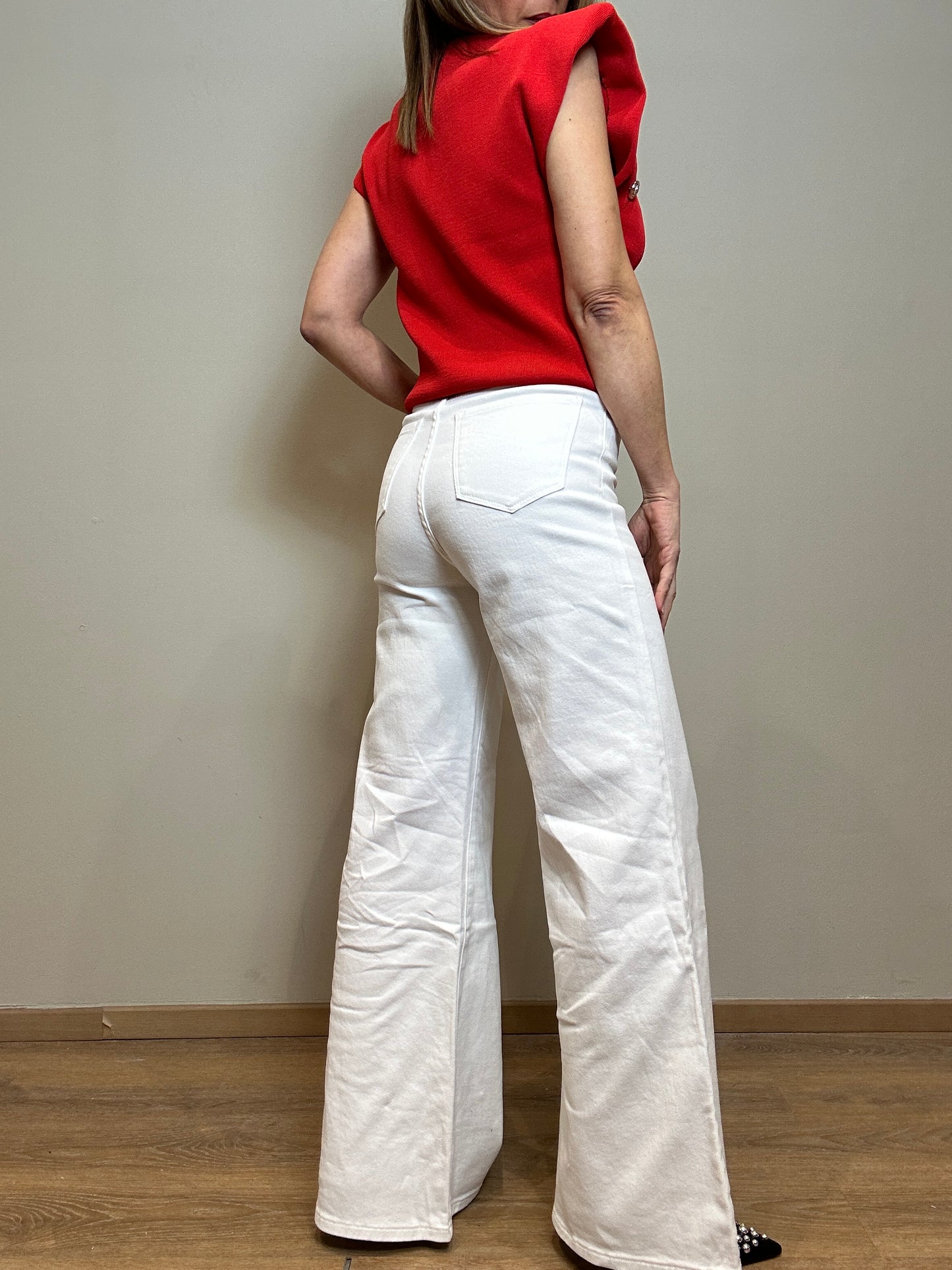 Jeans flaire bianco