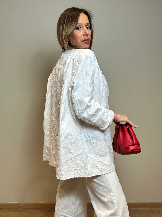 Blazer in denim con paillettes