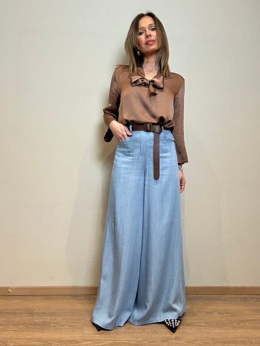 Pantalone palazzo in chambrie
