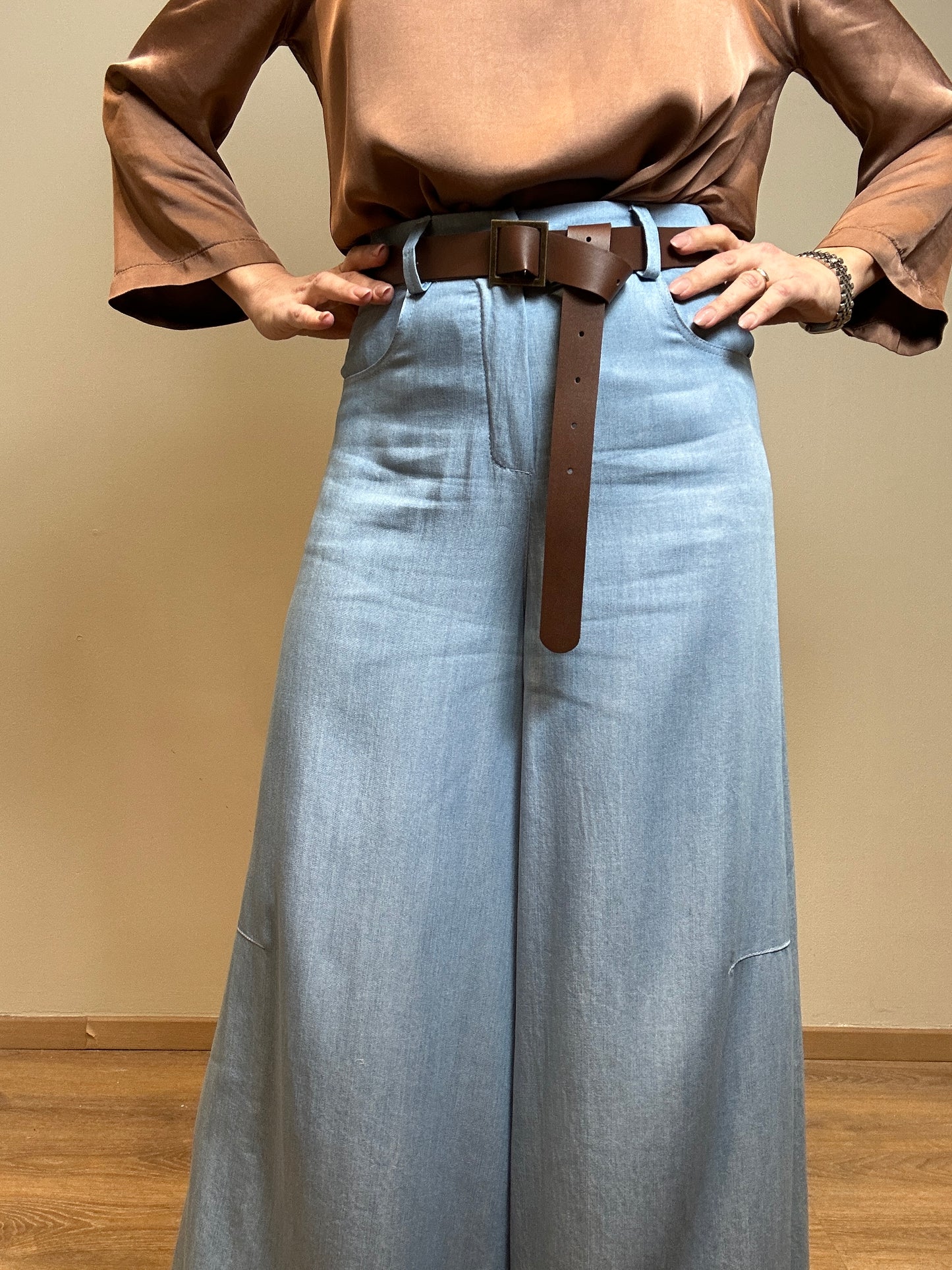 Pantalone palazzo in chambrie