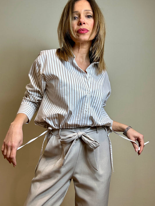 Camicia cropped con coulisse
