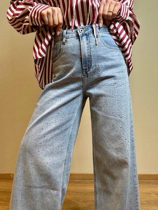 jeans strass palazzo